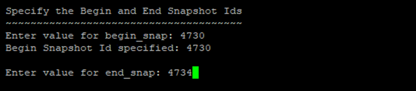 AWR Report end snap value